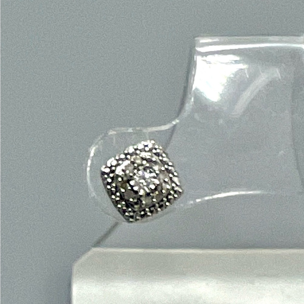 Single Sterling Silver Diamond Earring